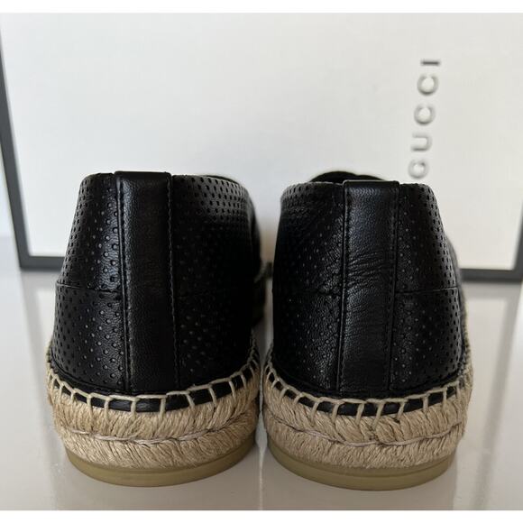 NWT Gucci Men\'s Malaga Classic Leather Black Espadrille 8 US (Gucci 7.5) 624612 main image 10